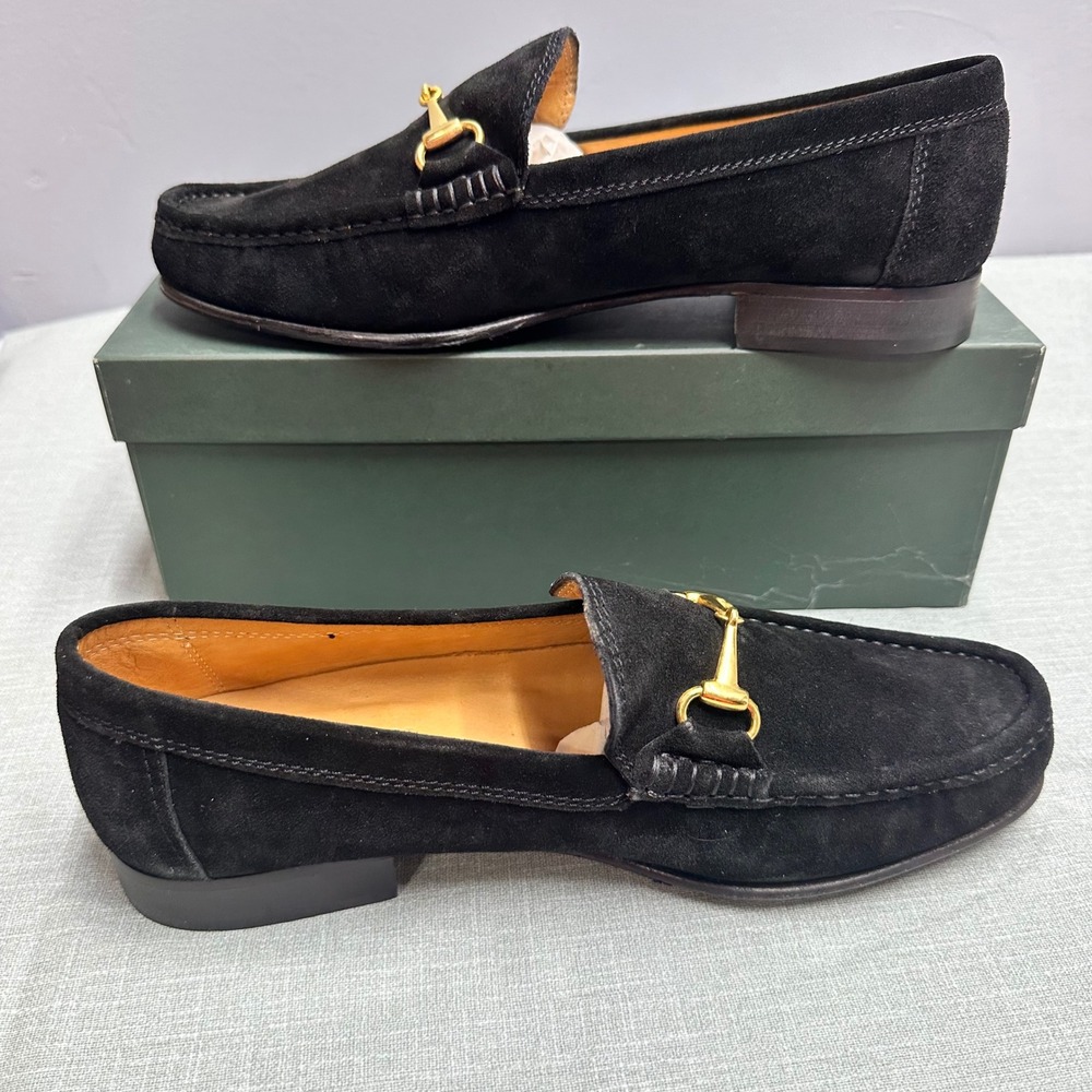 Shipton & Heneage Black Suede Horsebit Loafers Padova Made in Italy Mens 9 / 43 - Picture 2 of 9